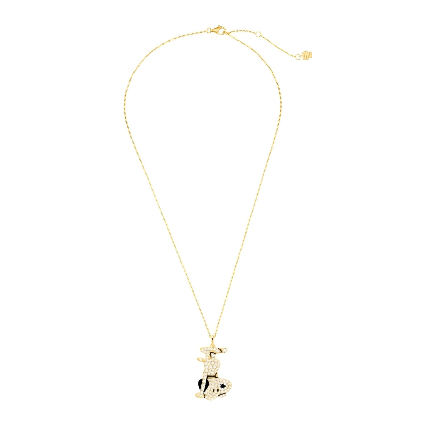 Official Peanuts x Crislu collaboration Snoopy jewelry in gold finish