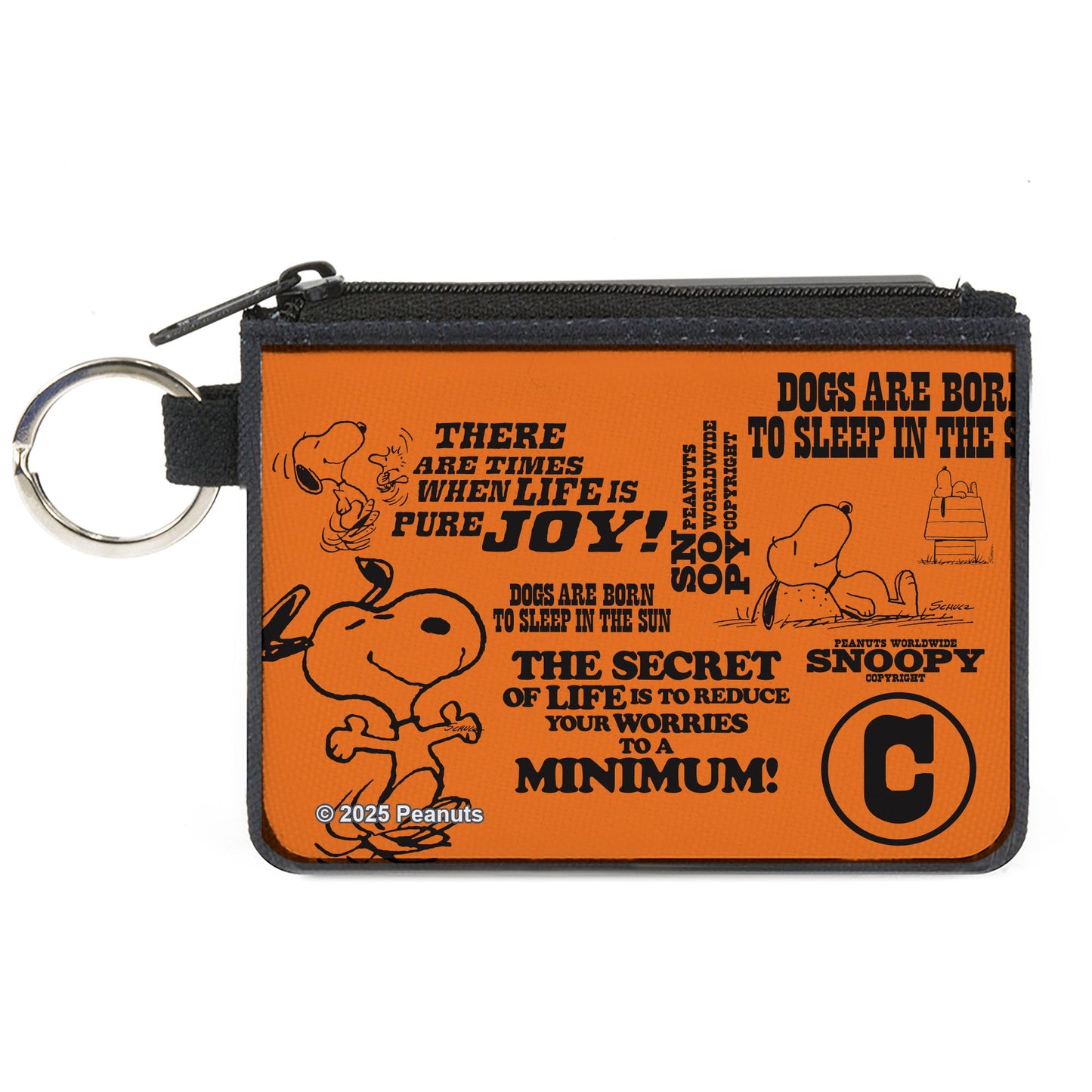 Mini Snoopy Canvas Wallet with Poses Collage from The Peanuts Store.