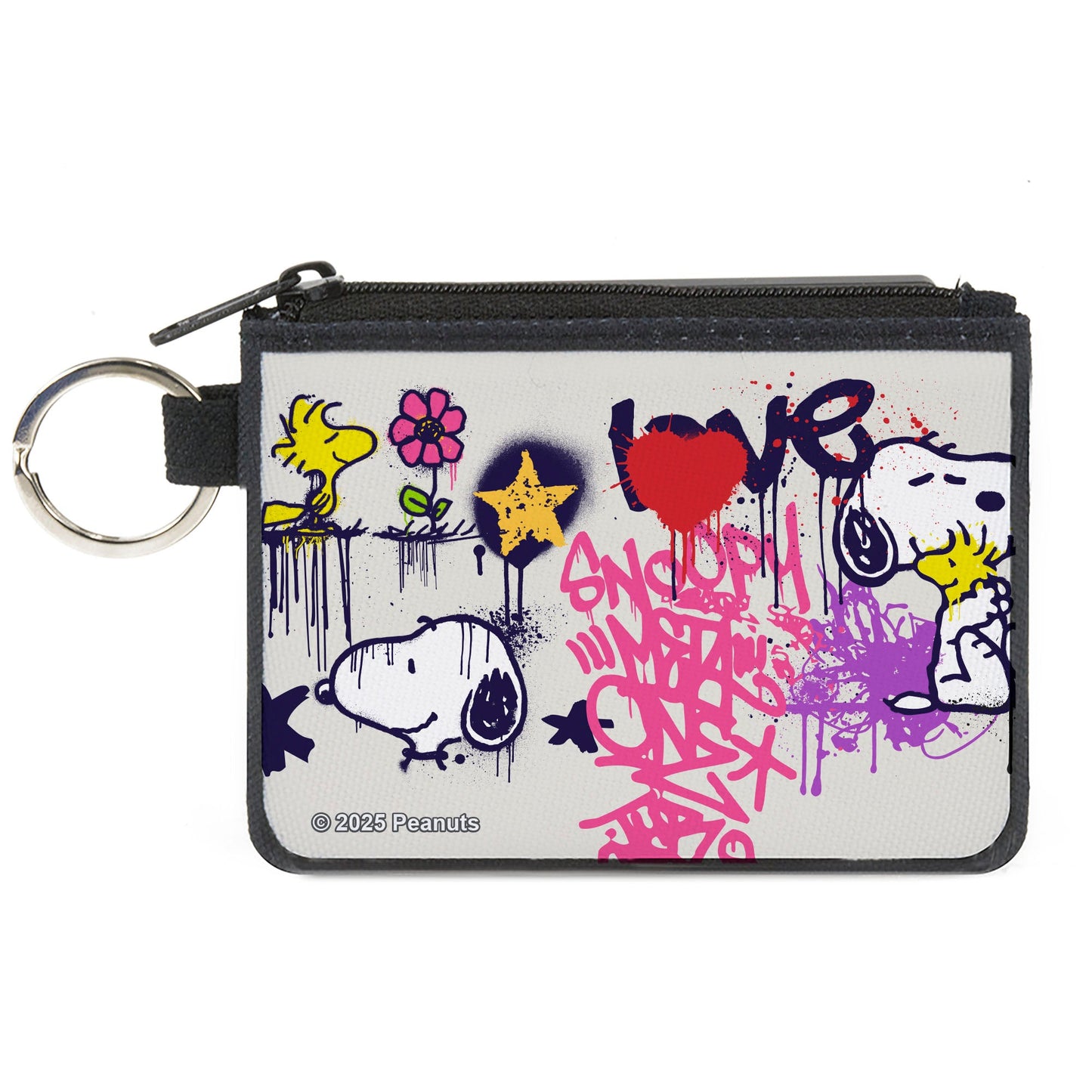 Canvas Zipper Wallet: Snoopy & Woodstock Graffiti Collage from The Peanuts Store.