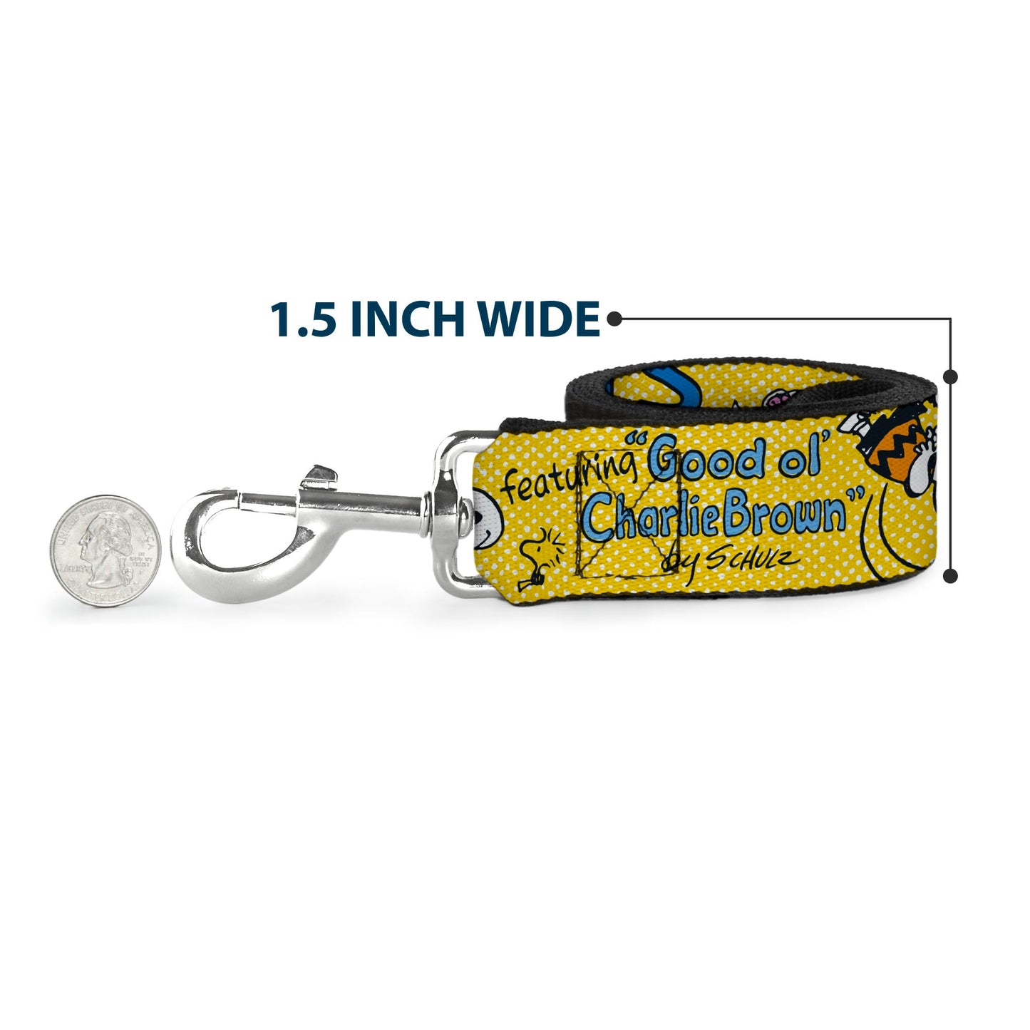 Dog Leash - PEANUTS Gang FEATURING GOOD OL CHARLIE BROWN Character Poses Yellow/Multi Color