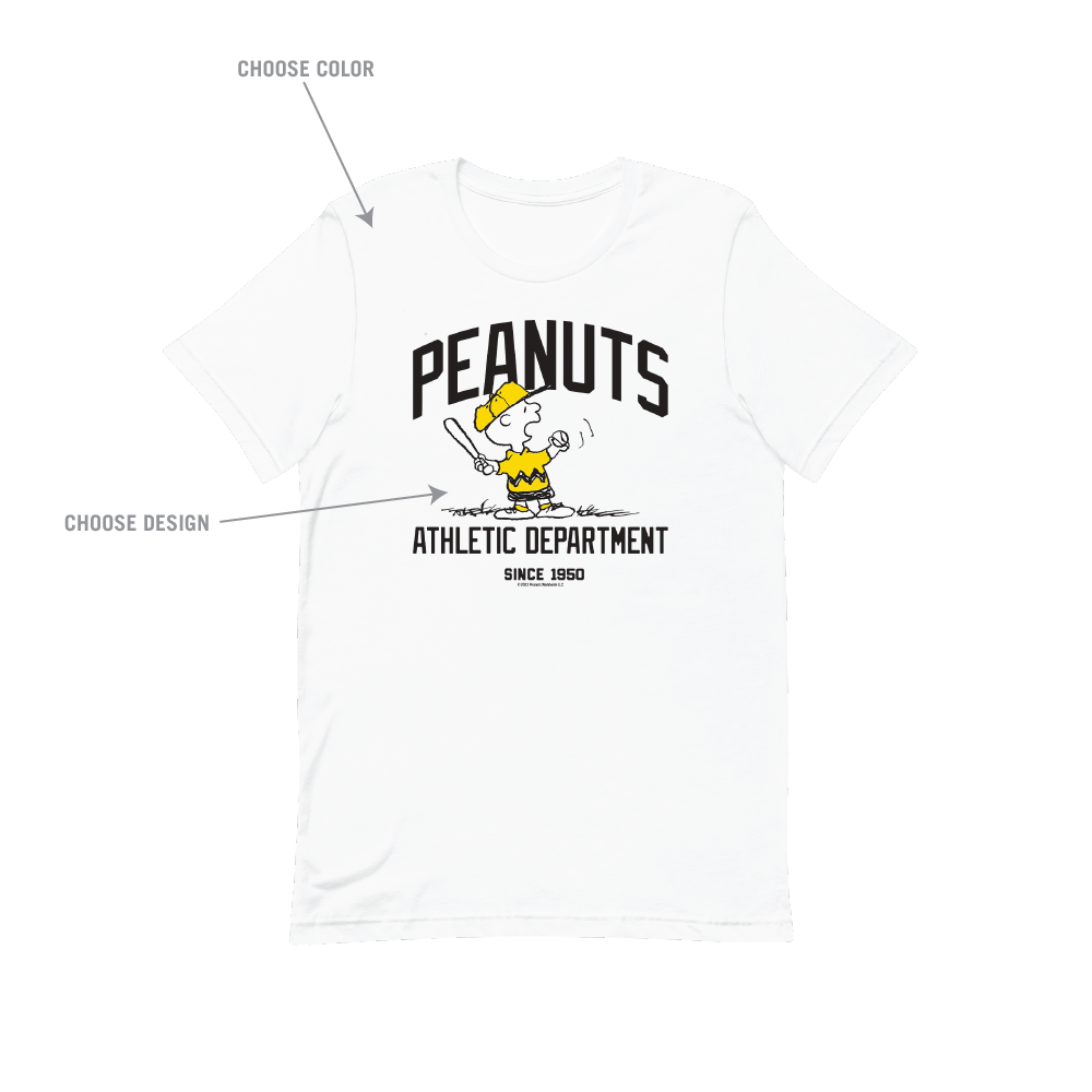 Choose Your Favorite Character Peanuts Athletic Department Customized Adult T-Shirt