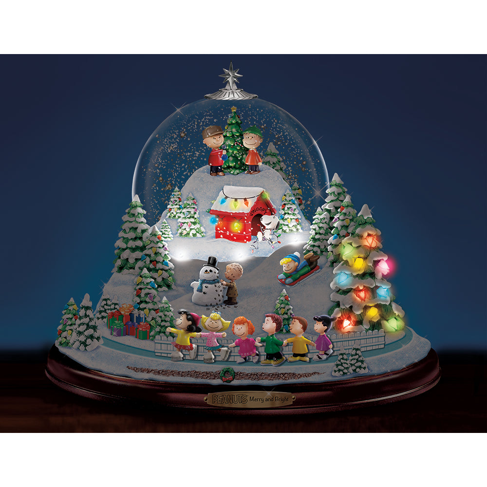 Peanuts Merry And Bright Snowglobe With Lights, Music And Motion
