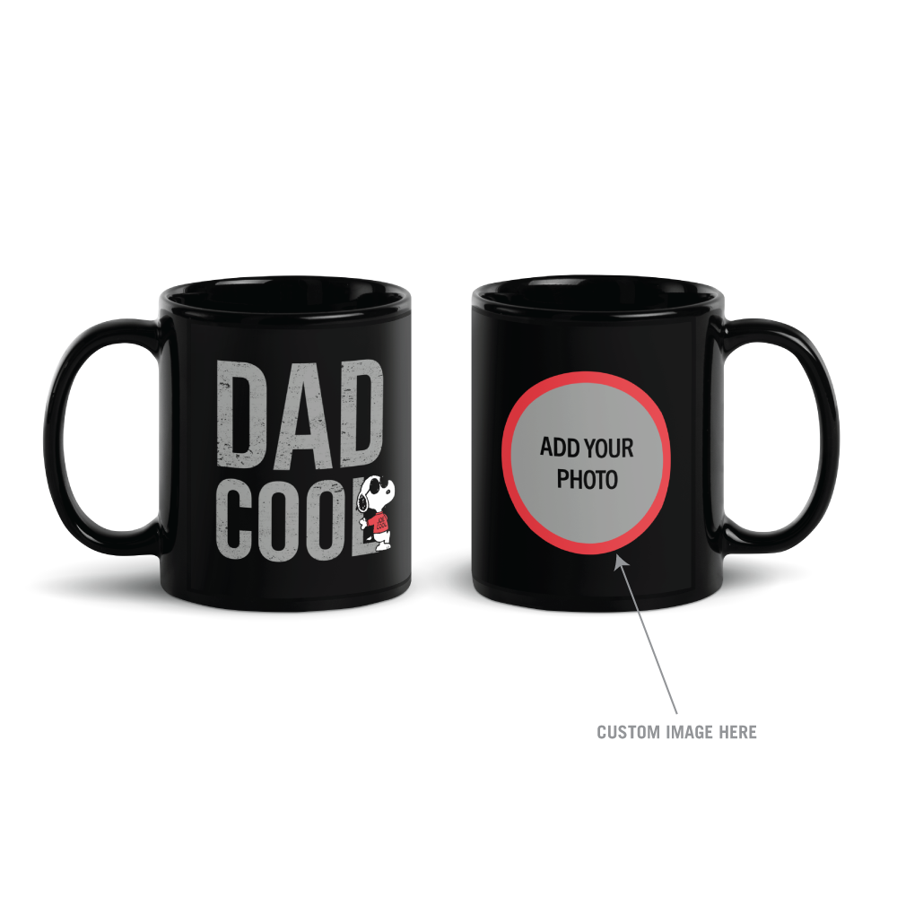 Snoopy Joe Cool Dad Cool Personalized Black Mug