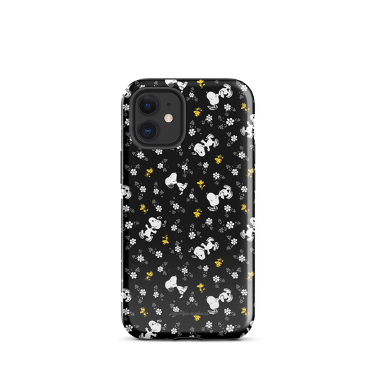 Peanuts Woodstock and Snoopy Floral Pattern iPhone Tough Case-3