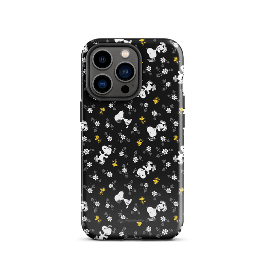 Peanuts Woodstock and Snoopy Floral Pattern iPhone Tough Case-18