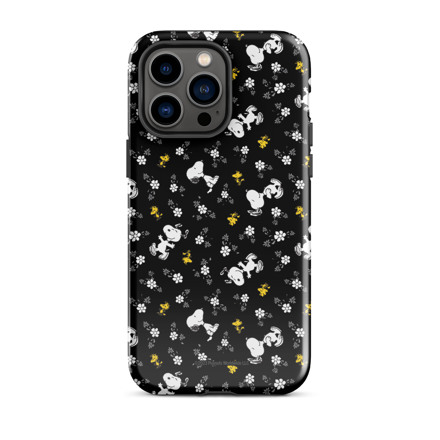Peanuts Woodstock and Snoopy Floral Pattern iPhone Tough Case