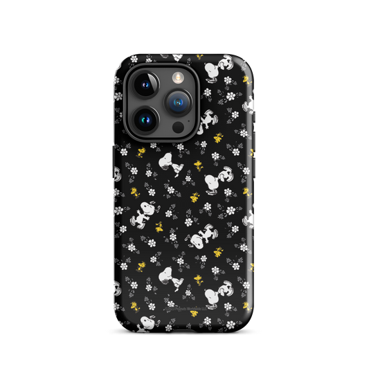 Peanuts Woodstock and Snoopy Floral Pattern iPhone Tough Case-42