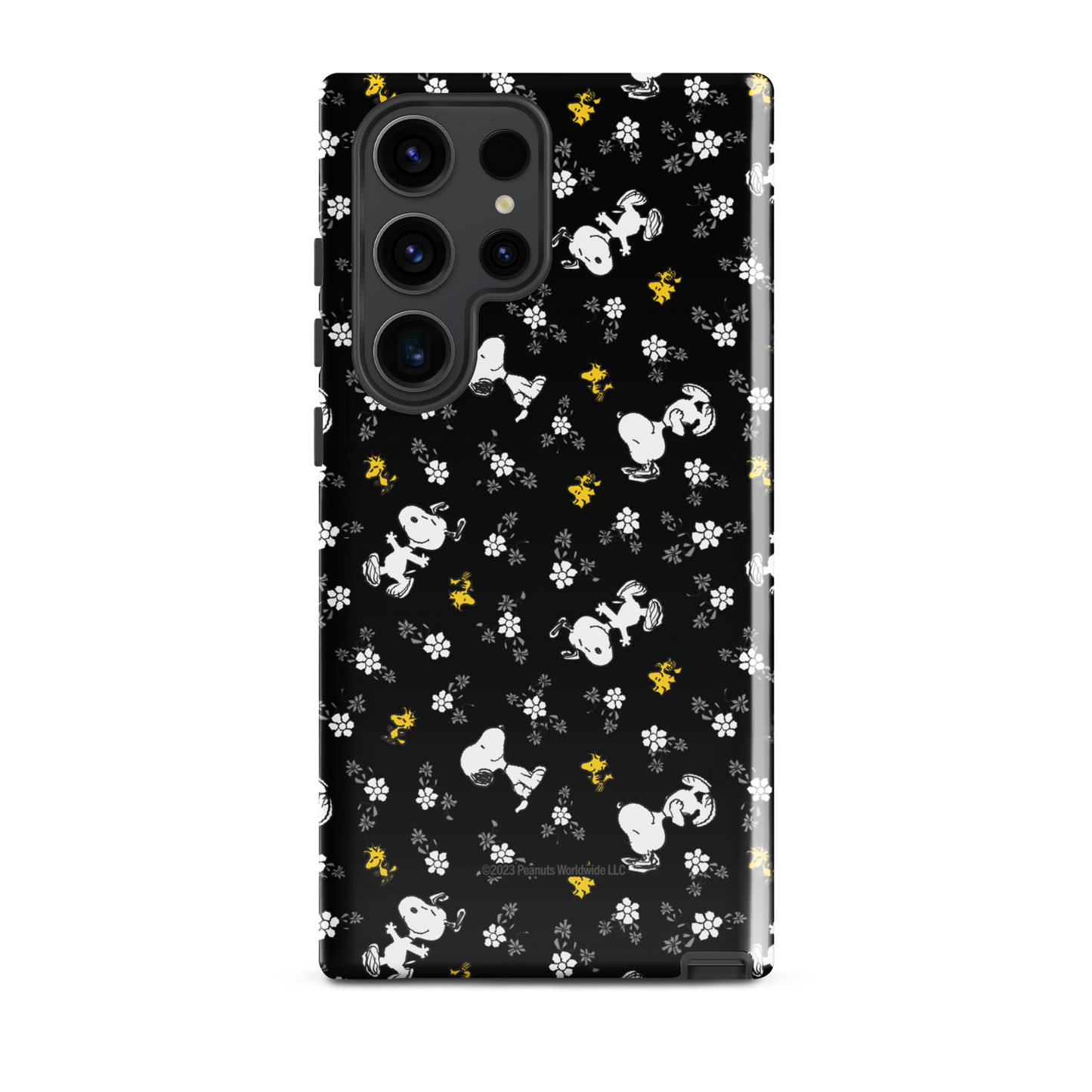 Peanuts Woodstock and Snoopy Floral Pattern Samsung Tough Case