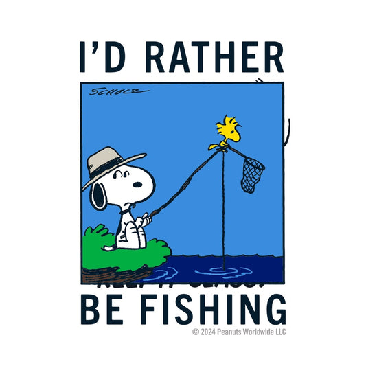 Snoopy I'd Rather Be Fishing White Mug-2