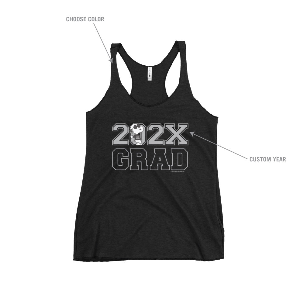 Snoopy Joe Cool Personalized Grad Racerback Tank Top