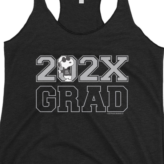 Snoopy Joe Cool Personalized Grad Racerback Tank Top-1