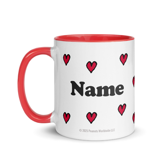 Peanuts Snoopy Heart Personalized Two-Tone Mug 11 oz-1