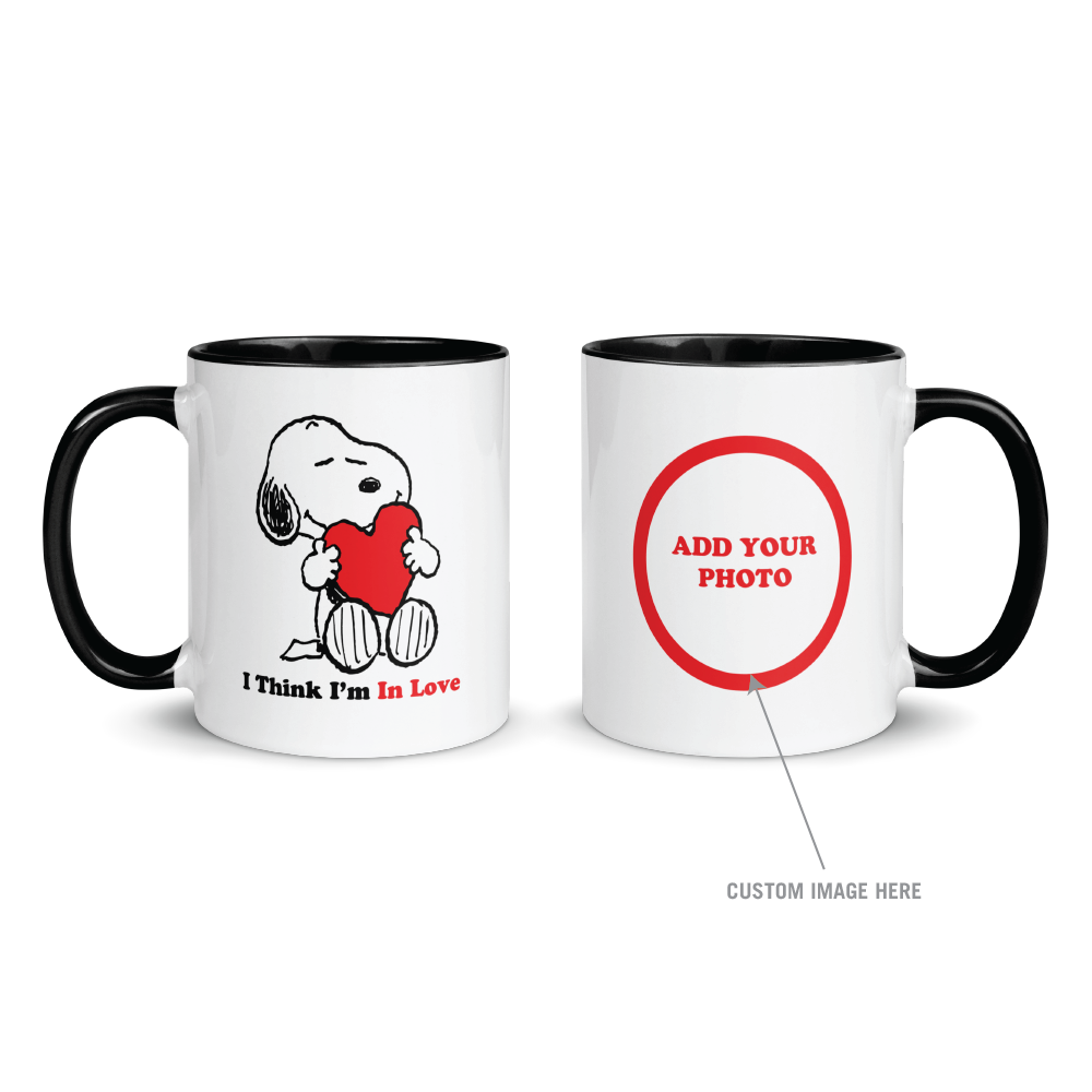 Snoopy I Think I'm In Love Personalized Two Tone Mug