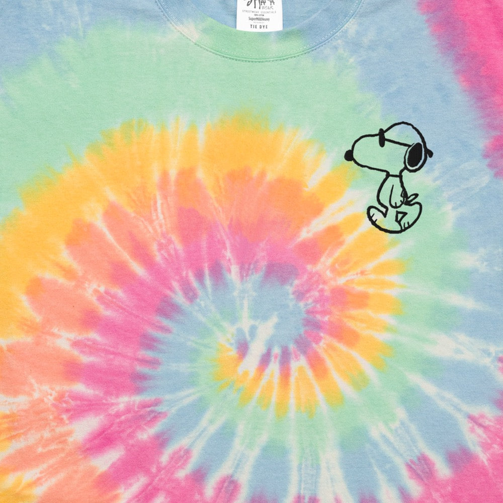 Peanuts Joe Cool Embroidered Oversized Tie-Dye T-Shirt