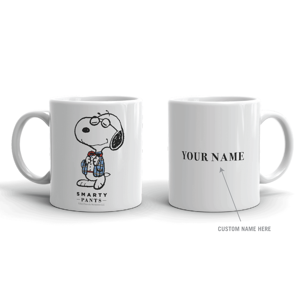 Snoopy Smarty Pants Personalized White Mug snoopy-smarty-pants-personalized-white-mug