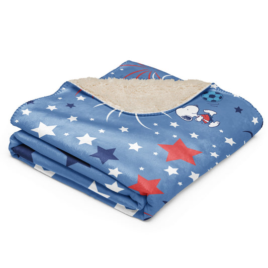 Snoopy Sports and Stars Sherpa Blanket-1