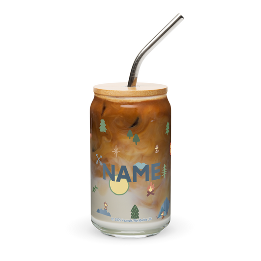 Peanuts Beagle Scouts Personalized Can-Shaped Glass-2