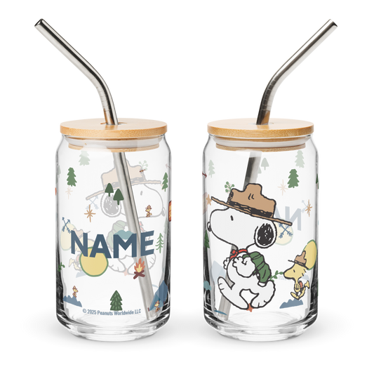 Peanuts Beagle Scouts Personalized Can-Shaped Glass-0
