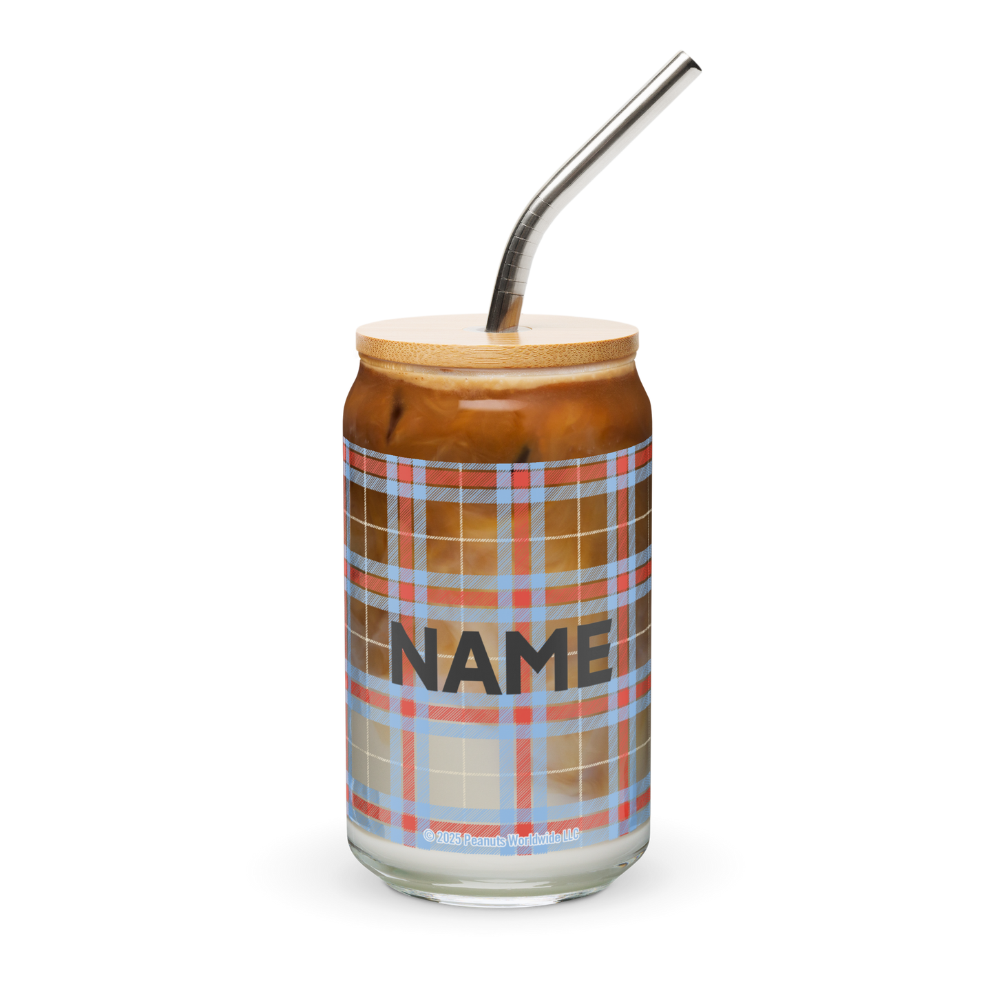 Peanuts Smarty Pants Personalized Face Can-Shaped Glass