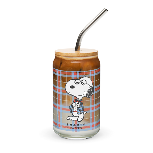 Peanuts Smarty Pants Personalized Face Can-Shaped Glass-1