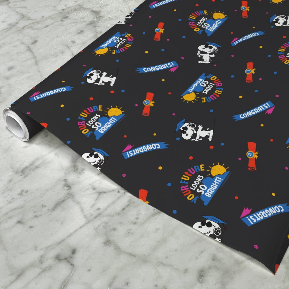 Graduation Snoopy Satin Wrapping Paper