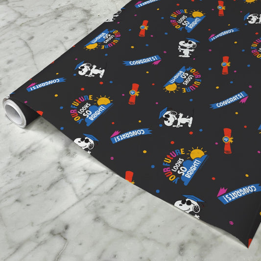 Graduation Snoopy Satin Wrapping Paper-2