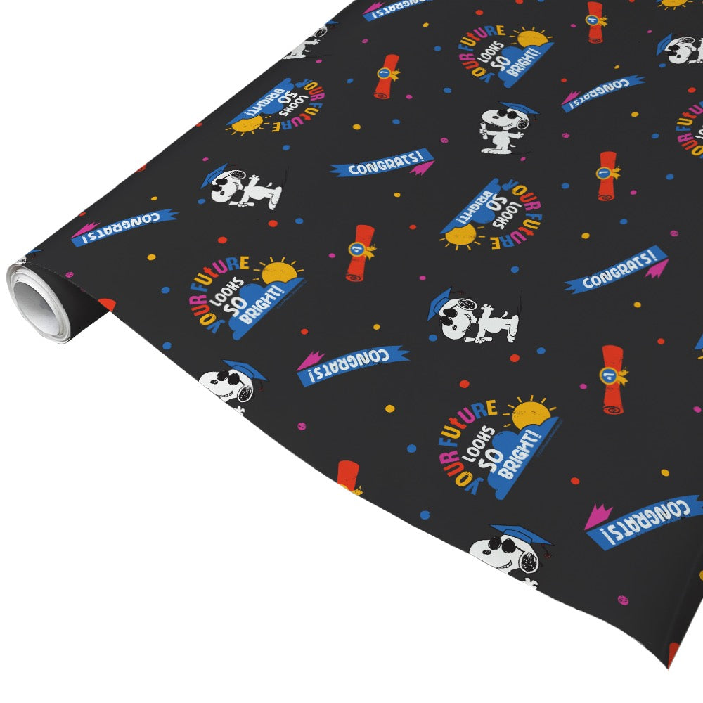 Graduation Snoopy Satin Wrapping Paper
