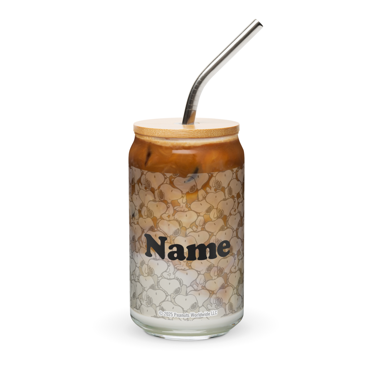 Peanuts Snoopy Personalized Can-Shaped Glass
