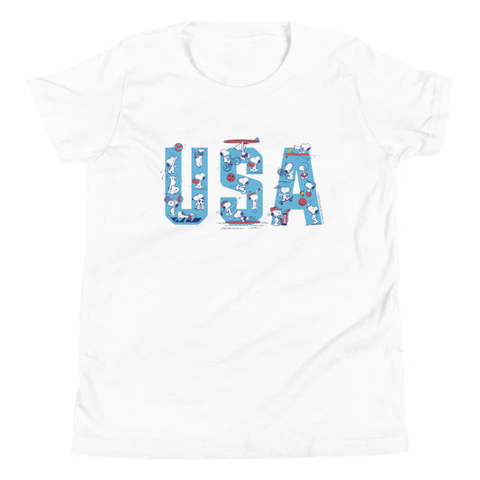 Snoopy USA Sports Kids T-Shirt-0