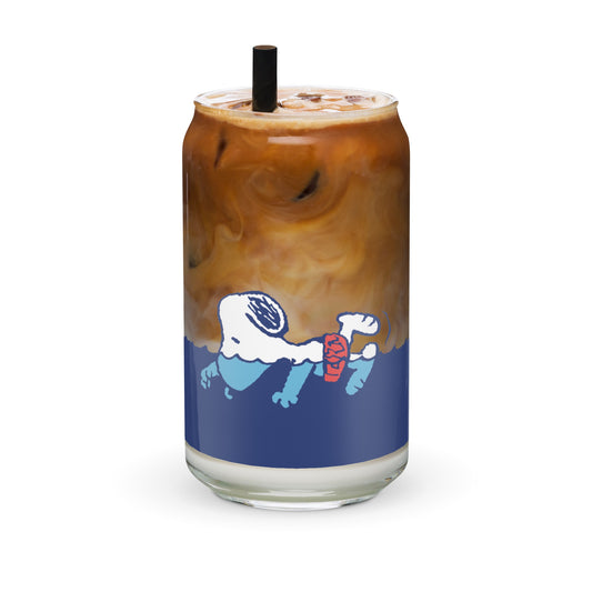 Snoopy Swimming Can Shaped Glass-2