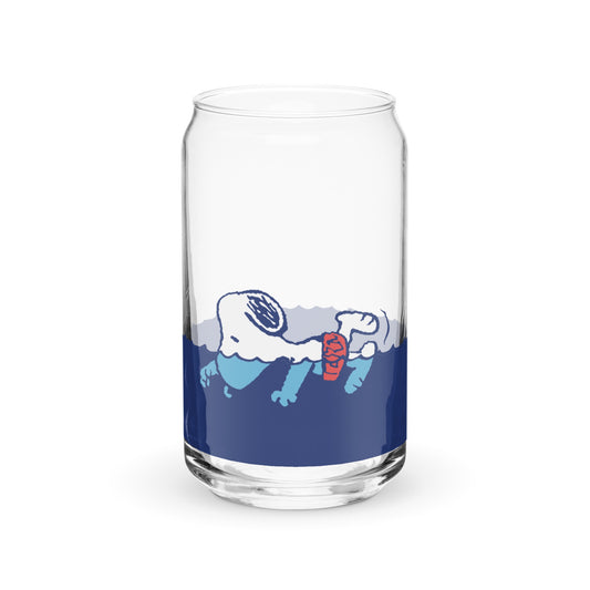 Snoopy Swimming Can Shaped Glass-0