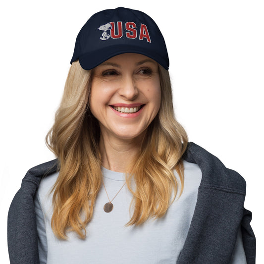 Snoopy USA Embroidered Dad Hat-2