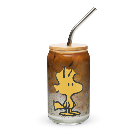 Peanuts Woodstock Personalized Can-Shaped Glass-1