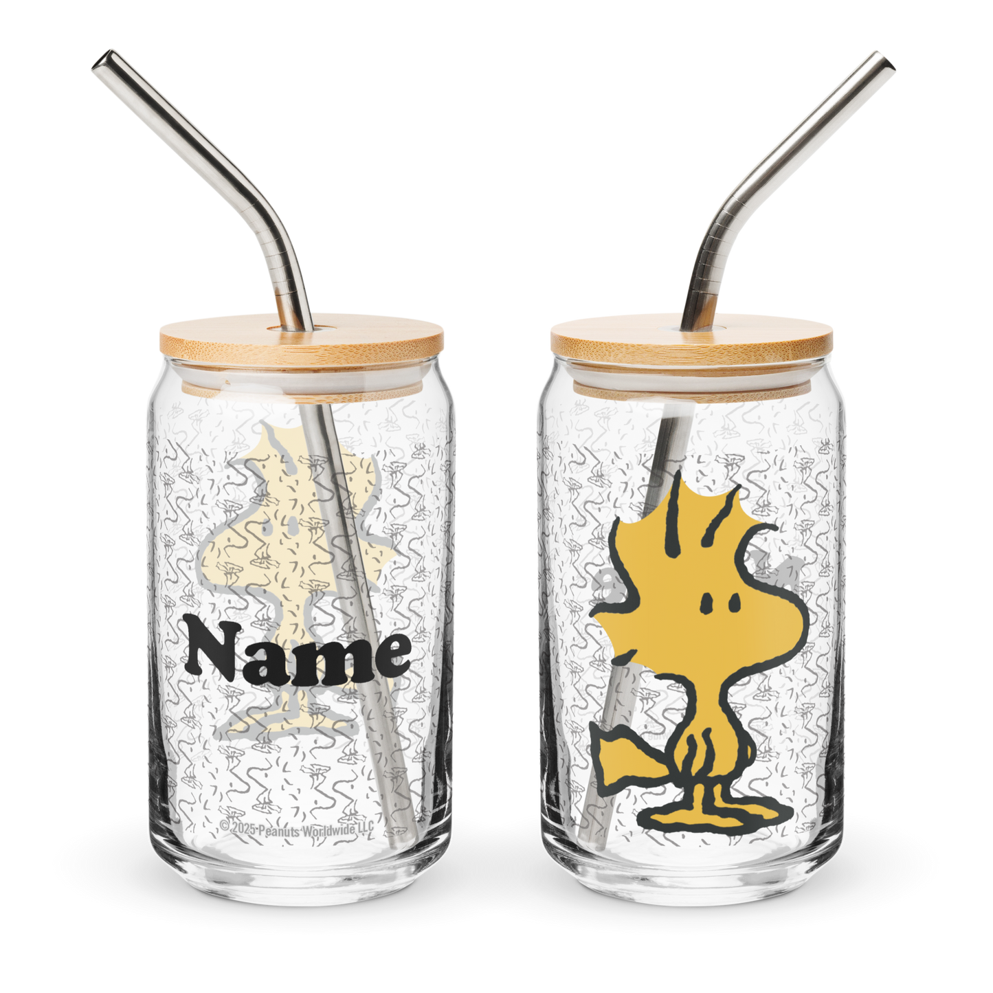 Peanuts Woodstock Personalized Can-Shaped Glass