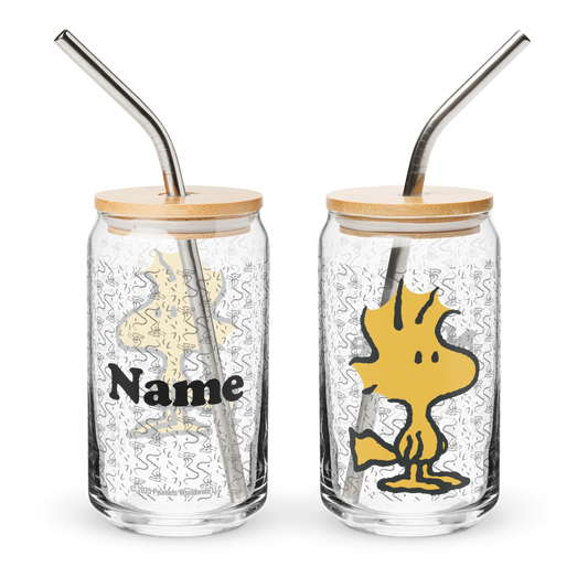 Peanuts Woodstock Personalized Can-Shaped Glass-0