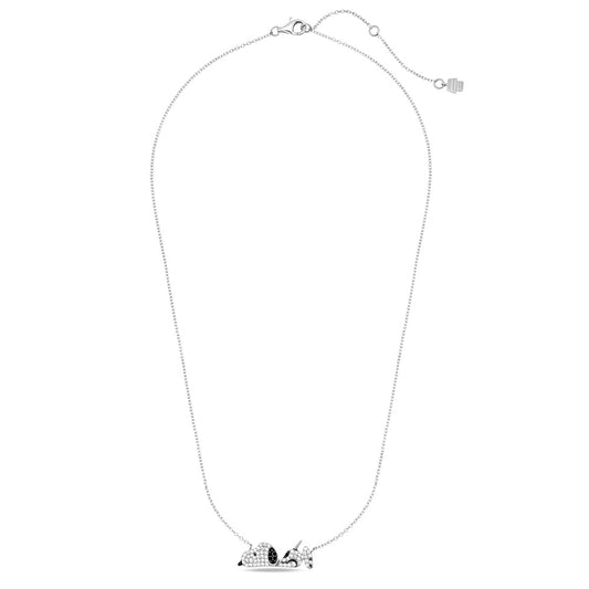 Peanuts Snoopy Laying Down Sterling Silver Necklace Finished in Pure Platinum-2