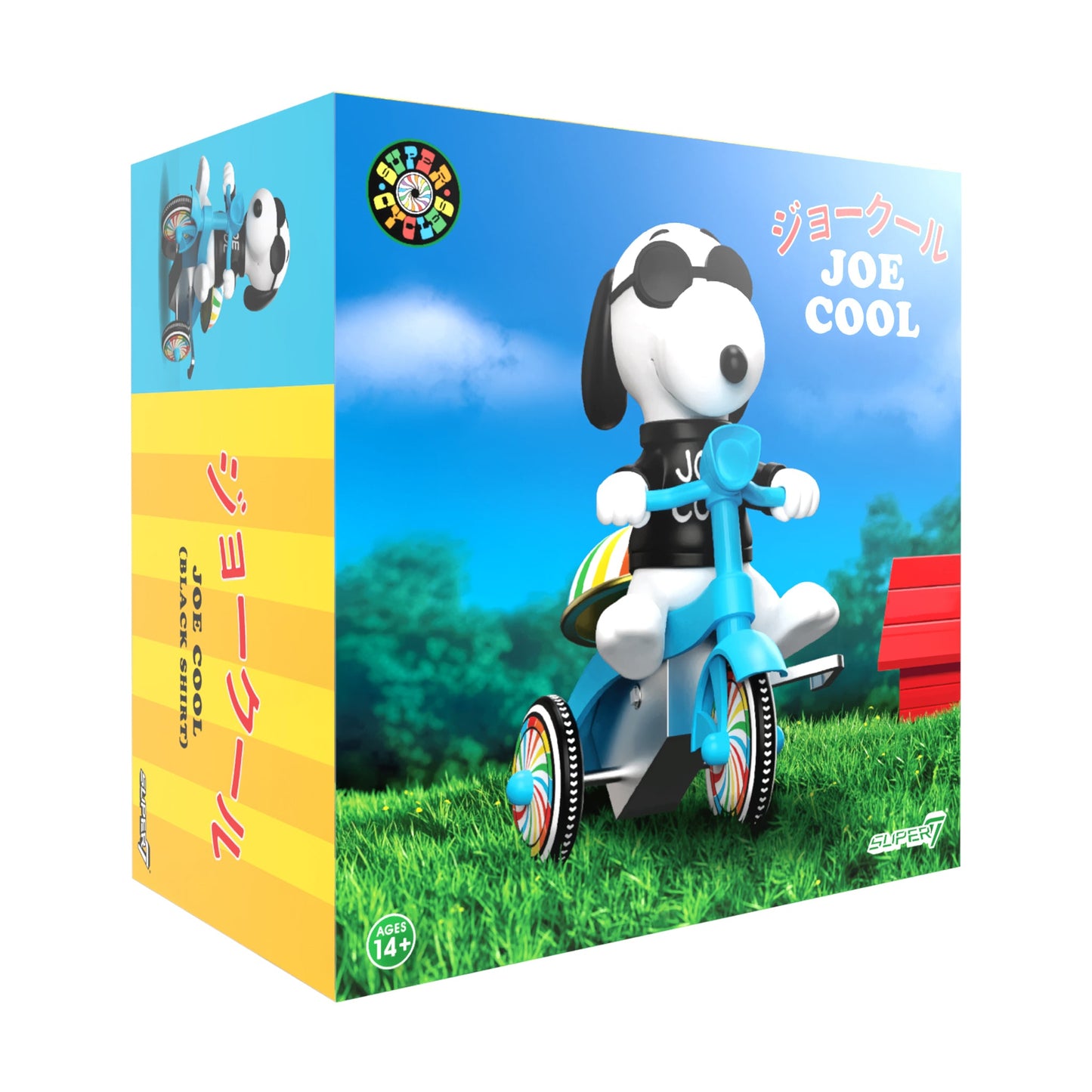 Full view of the Super Cycle collectible in its vibrant box.