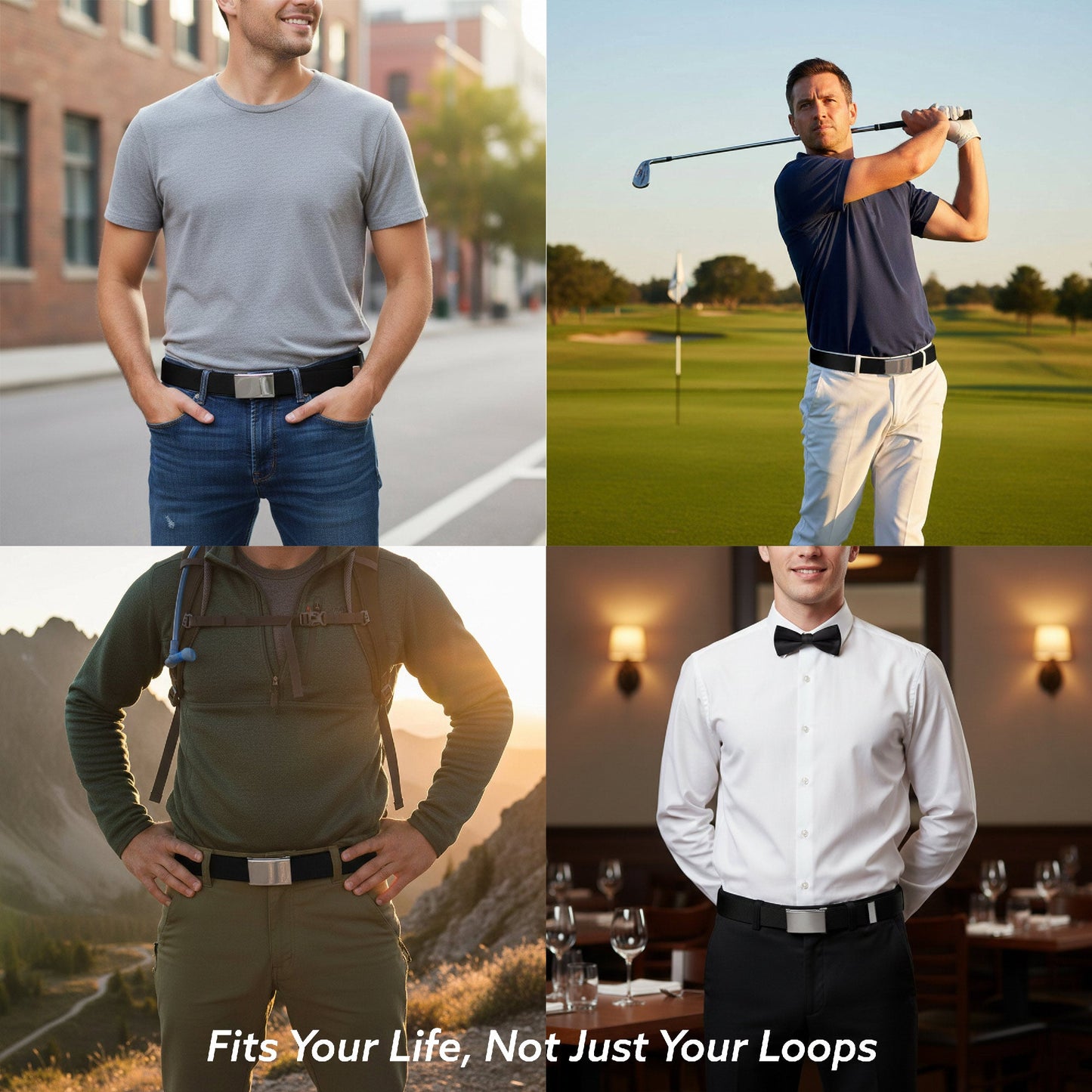 Web Belt Clamp Buckle: Peanuts Athletic Club Varsity Poses