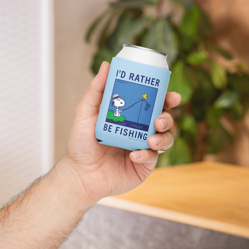 Peanuts I'd Rather Be Fishing Can Cooler