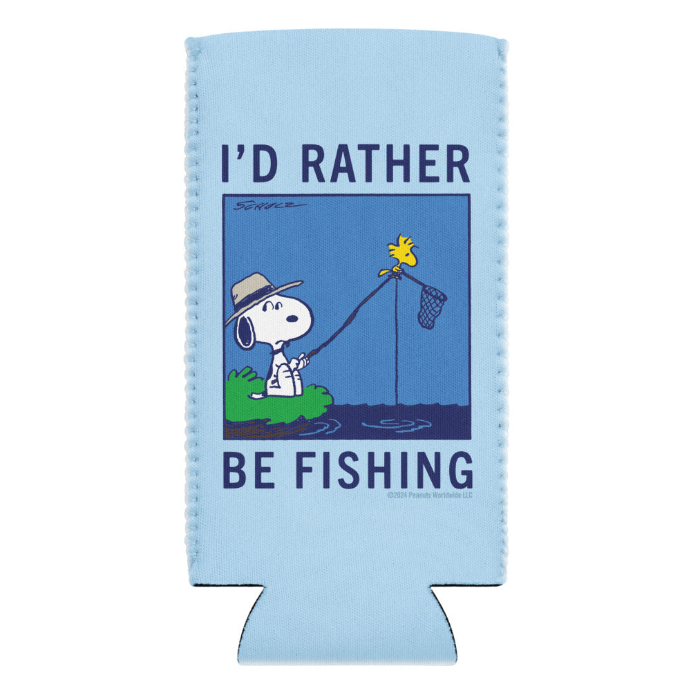 Peanuts I'd Rather Be Fishing Can Cooler