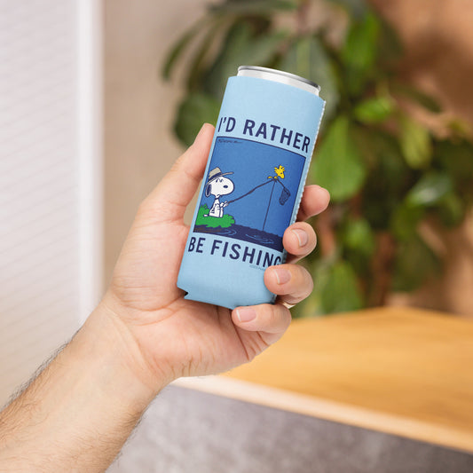 Peanuts I'd Rather Be Fishing Can Cooler-5