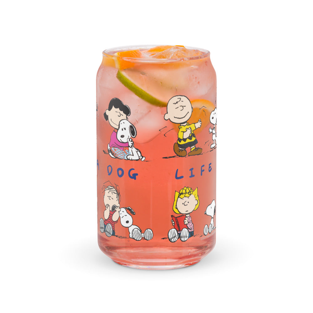 Peanuts Life Is Better With A Dog Can Glass