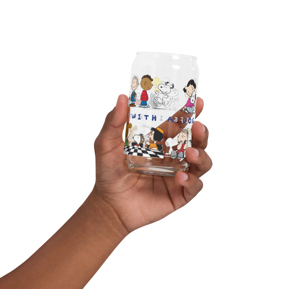 Peanuts Life Is Better With A Dog Can Glass