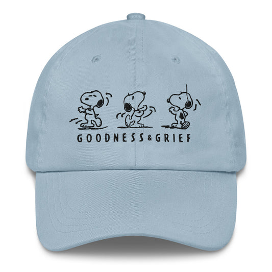 Peanuts Snoopy Happy Dance Embroidered Dad Hat Aqua Triblend-0