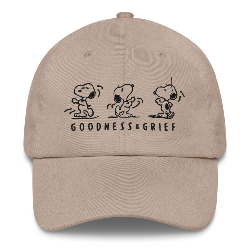 Peanuts Snoopy Happy Dance Embroidered Dad Hat Stone