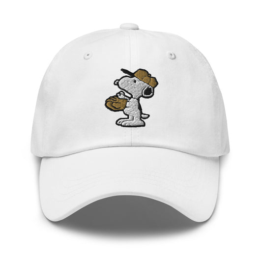 Peanuts Snoopy Baseball Embroidered Classic Dad Hat Stone-1