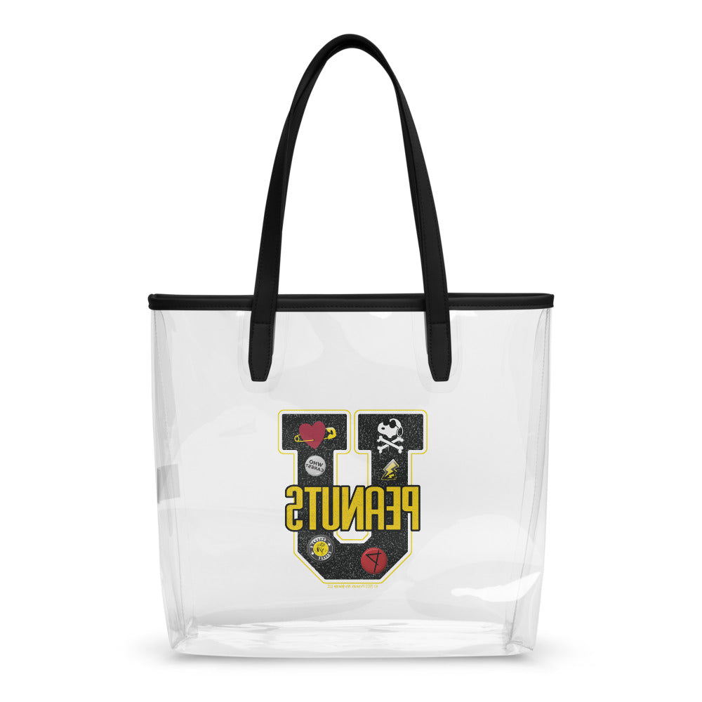 Peanuts Grunge Varsity Clear Tote Bag
