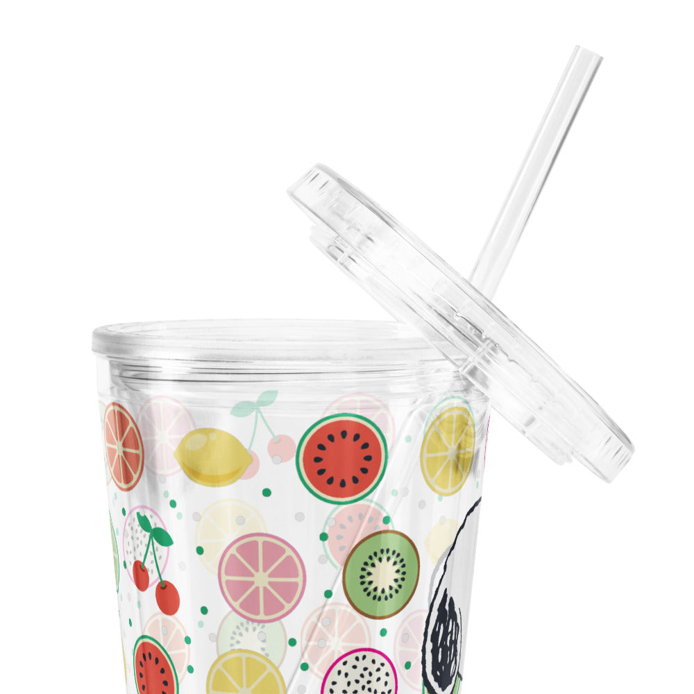 Peanuts Fruits Clear Plastic Tumbler