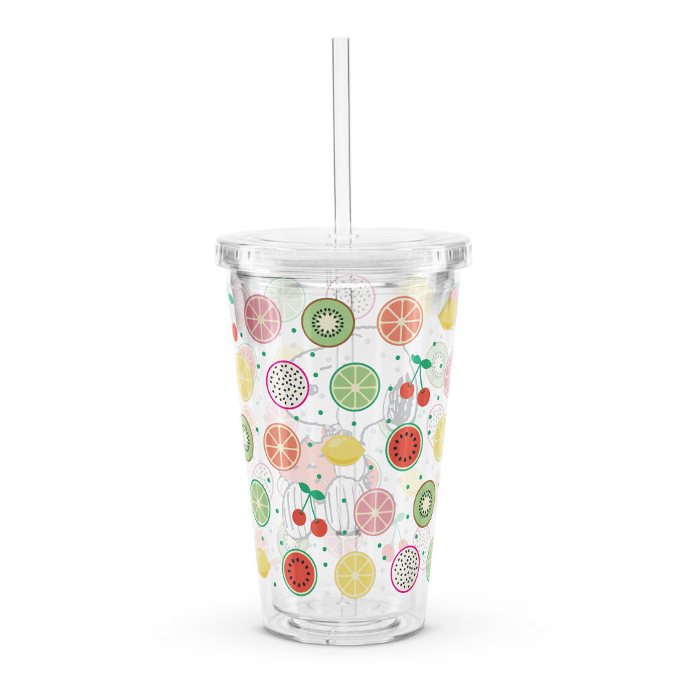 Peanuts Fruits Clear Plastic Tumbler