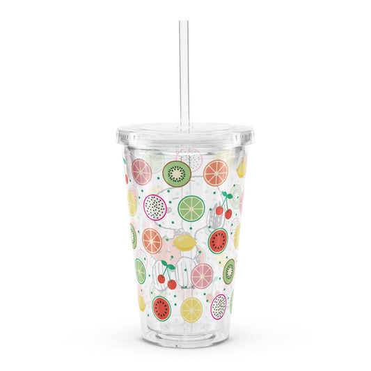 Peanuts Fruits Clear Plastic Tumbler-1
